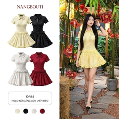 D6299 - Đầm polo nữ dáng xòe viền bèo