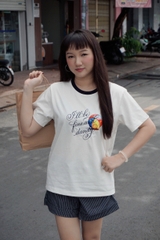 A29714-	A thun gọn phối cổ in thêu quả bóng I'll be
