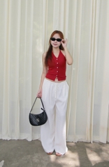 A29930- Áo thun kiểu cổ yếm cài nút