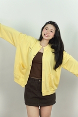 K3334 - Khoác thun cardigan sọc thêu gấu