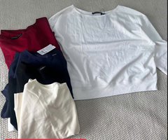 A29968 - Áo sweater thun cotton trễ vai thêu My emotions