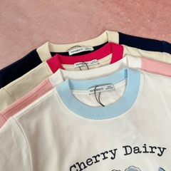 A29449 - A thun cổ tròn bèo tay in Cherry Dairy