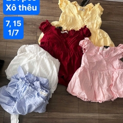 A29821 - Áo cổ tim smocking bí