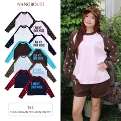 A29901- Áo thun raglan Tay Dài in Pretty