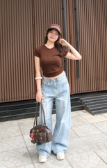 Q9886-Quần Jean ống cong nhẹ rã trước