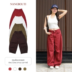 Q9901-	Quần khaki ống cong style cạp trễ