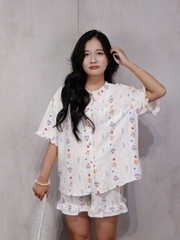 SE1946- SE bộ 2 món phối ren túi trái tim 2609