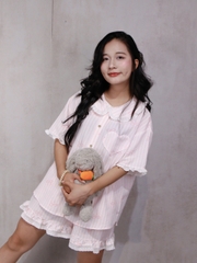 SE1946- SE bộ 2 món phối ren túi trái tim 2609