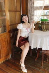 V4137 - Chân váy lụa lửng trơn