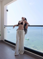 Q9789-  Q vải ống cong lưng thun