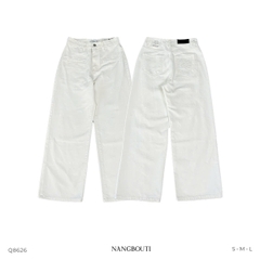 Q8626 - Q Culottes Jeans ống suông 2 túi mổ trước