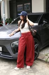 Q9901-	Quần khaki ống cong style cạp trễ