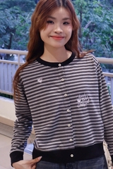 A29202 - A Cardigan sọc thêu Angel