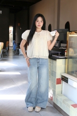 A29638 - A kiểu phối ren cổ bèo lai