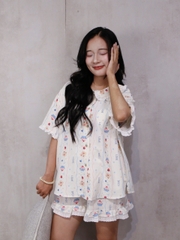 SE1946- SE bộ 2 món phối ren túi trái tim 2609