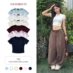 A29875 - Áo thun trơn crop lai bầu
