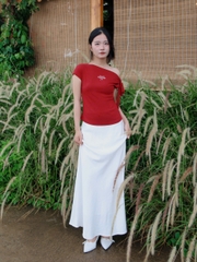 V3916 - V lụa dài zip eo
