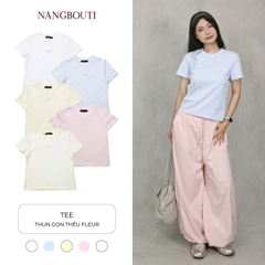 A29866 - Áo thun gọn thêu Fleur
