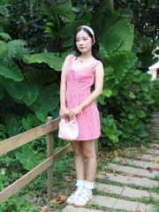 D6135 - D caro phối ren đính nơ