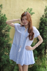 D6151 - D babydoll bèo lai xếp li dọc