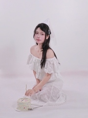 A29966 -Áo kiểu trễ vai smocking