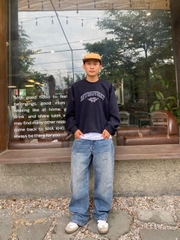 Q8791- 	Quần Jean nam ống suông rã 2 đường xéo
