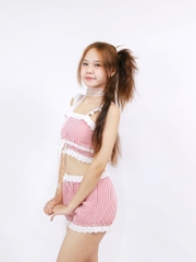 SE2136- SE áo 2 dây phối ren kèm short ngắn