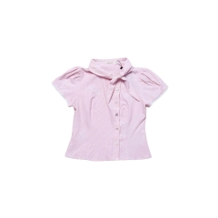 A29957 - Áo sơ mi kiểu form gọn cổ buộc dây thêu Nangbouti