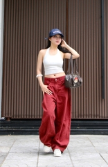 Q9901-	Quần khaki ống cong style cạp trễ
