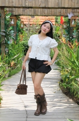 A29647-  babydoll buộc nơ trước kèm áo trong 1703