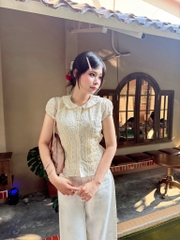 A29635 - A kiểu cổ sen dây buộc eo