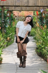 A29647-  babydoll buộc nơ trước kèm áo trong 1703
