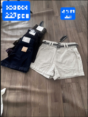 S3688 - Short kaki Jean nữ cạp cao nhún hông