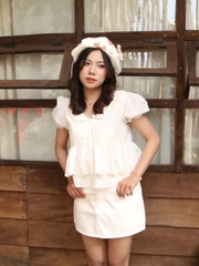 V4067 - 	V J ngắn chữ A lưng liền túi bầu