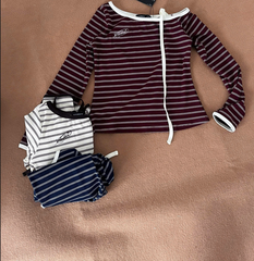 A29900 - A thun sọc TD trễ vai thêu Romance