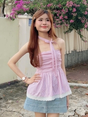 A29278 - A ống dún ngực phối ren kèm dây