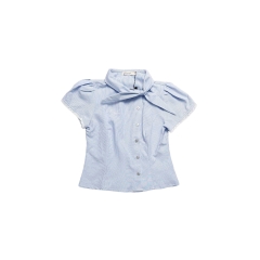 A29957 - Áo sơ mi kiểu form gọn cổ buộc dây thêu Nangbouti