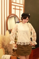A29989 - Áo kiểu ren Tay Dài