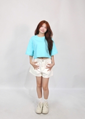 A29876 - Áo thun trơn crop tay lở