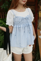 A28691 - A babydoll kiểu phối dún ngực