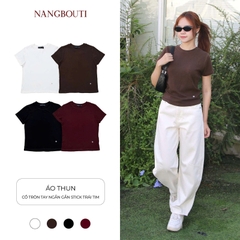 A29937 - Áo thun gân cổ tròn gắn stick trái tim