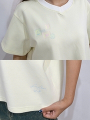 A29716- A thun cổ tim boxy in Love letters
