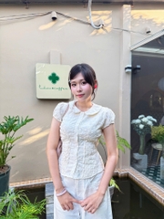 A29635 - A kiểu cổ sen dây buộc eo