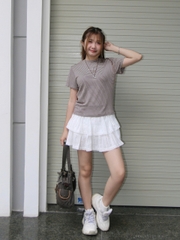 V3987 - V xếp ly phối ren đính nơ