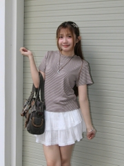 V3987 - V xếp ly phối ren đính nơ