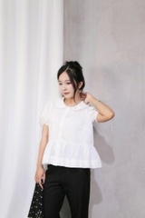 A29592 - A babydoll cổ sen tay buộc dây