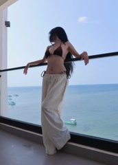 Q9789-  Q vải ống cong lưng thun