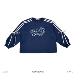 A29169 - A sweater phối ruy băng in thêu Merci Ribbon