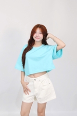 A29876 - Áo thun trơn crop tay lở