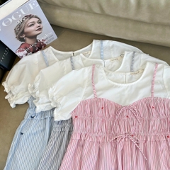 A28691 - A babydoll kiểu phối dún ngực